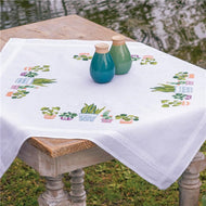 Houseplants Embroidered Table Cloth by Vervaco - PN0199685