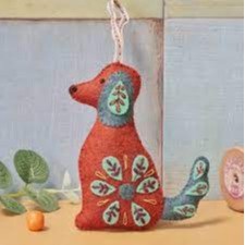 Folk Embroidered Dog Felt Craft Mini Kit by Corinne Lapierre