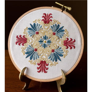 Athenian Palmette  Embroidery Kit With Hoop by Avlea