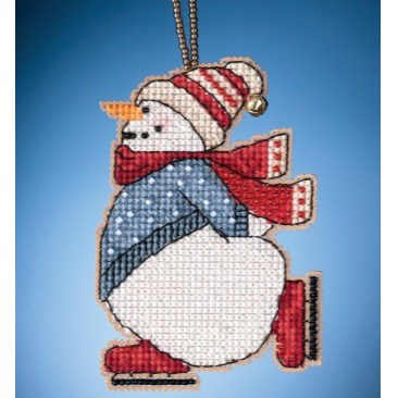 Skating Snowman Snow Fun Charmed Ornament Kit by Mill Hill  - 2021 Series