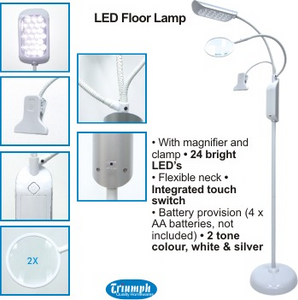 Led Floor Lamp With Magnifier And Clip by Triumph