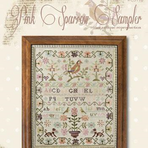 Pink Sparrow Sampler Cross Stitch Chart by With Thy Needle and Thread (Brenda Gervais)