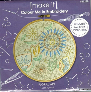 Colour Me in Embroidery Floral Art by Make It