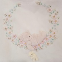 Pink Lullaby Bear by Windflower Embroidery