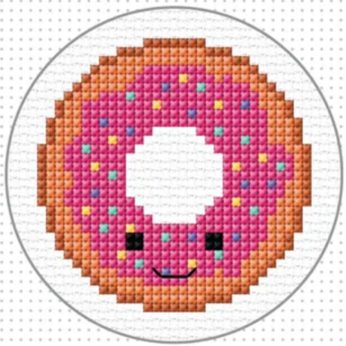 Cross Stitch Mini Donut Kit by Create Handmade - With Hoop