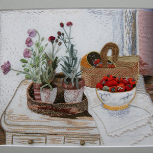 Still Life Flowerpots and Fruit Basket by Les Designs