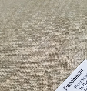 40CT Fiber On A Whim Hand Dyed Newcastle Linen Fat Half Yard Parchment
