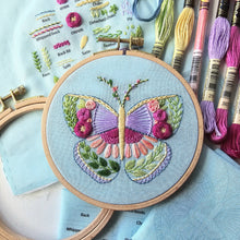 Beginner Butterfly Sampler hand embroidery kit by Jessica Long Embroidery