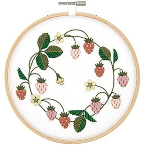 Embroidered Strawberry Wreath Kit with Hoop by Rico