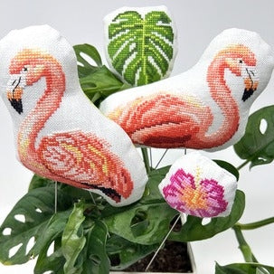 Flamingo Flamboyance Cross Stitch Chart by Tiny Modernist Cross Stitch