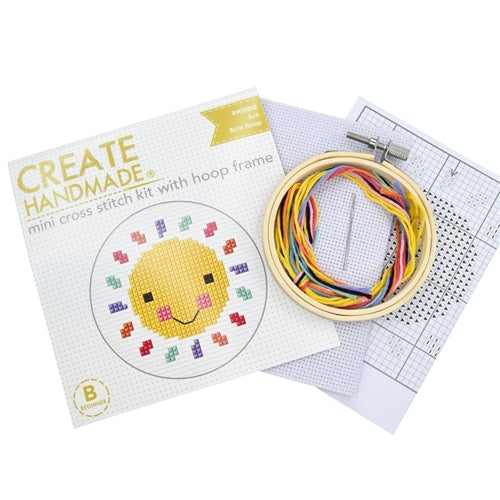 Sun Mini Cross Stitch Kit with Hoop