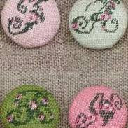 Sajou Cross Stitch Rose Alphabet Buttons to cover