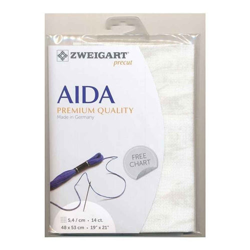 14CT Aida Zweigart Fat Quarter Prepack Vintage Smokey White 1079