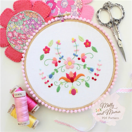 Flora Fiesta Embroidery Pattern by Molly and Mama
