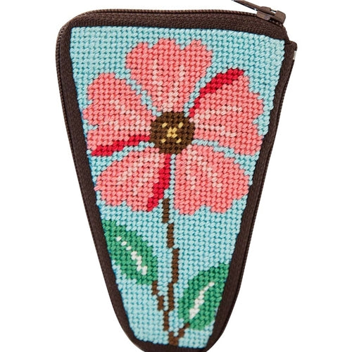 Pink Flower Stitch & Zip Scissor Case by Alice Peterson Co