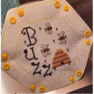 Buzz Cross Stitch Chart with Ort Tray Cross Stitch By Praiseworthy Stitches