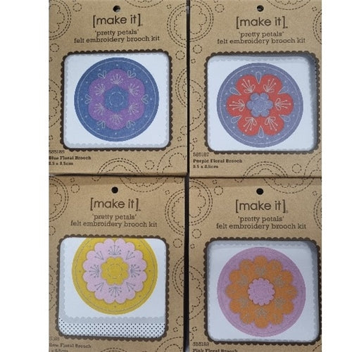 Make It Timber Felt Embroidery Brooch Kit