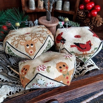 Christmas Biscornu Trio Cross Stitch Chart by Puntini Puntini