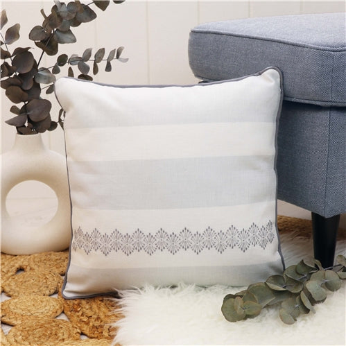 28CT Cashel Stripes Linen by Zweigart - Grey