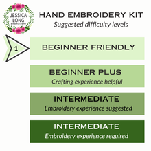 Beginner Butterfly Sampler hand embroidery kit by Jessica Long Embroidery