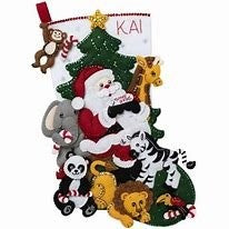 Jungle Santa Felt Christmas Stocking Kit by Bucilla