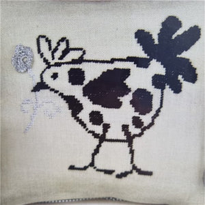 French Hen Cross Stitch Cushion Kit by Annette Eriksson - Black
