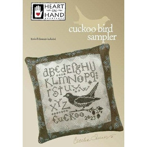 Cuckoo Bird Cross Stitch Chart with Embellishments by Heart in Hand