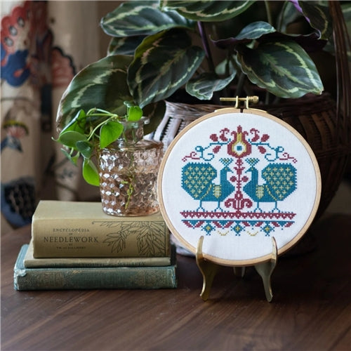 Vlachernal Peacocks Cross Stitch Kit by Avlea Folk Embroidery