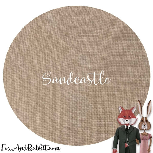 Fox and Rabbit Linen Sandcastle Fat Half Yard
