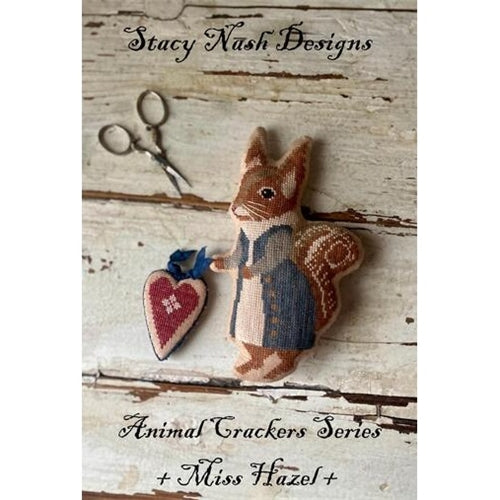 Miss Hazel -  Animal Crackers Series Cross Stitch Chart by Stacy Nash Primitives
