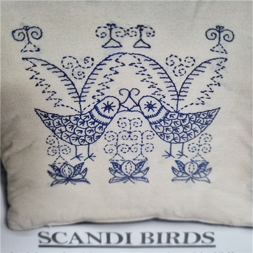 Scandibirds Cushion Embroidery Kit by Annette Eriksson