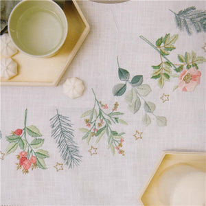 Embroidered Christmas Branches Table Cloth Kit by Rico - 31253