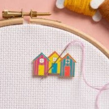 Beach Huts Magnetic Needle Minder by Caterpillar Cross Stitch