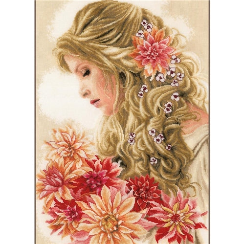 Lady Dahlia Cross Stitch Kit by Lanarte - PN-0172683