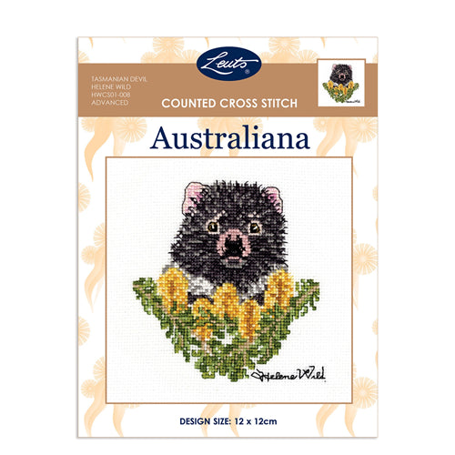 Tasmanian Devil Cross Stitch Kit by Helene Wild - DMC Kit