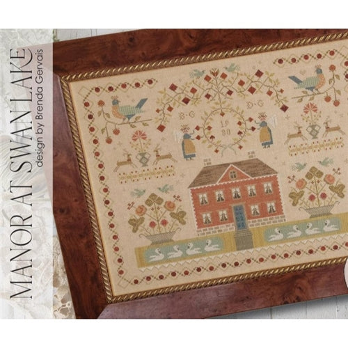 Manor at Swan Lake Cross Stitch Chart by With Thy Needle and Thread (Brenda Gervais )
