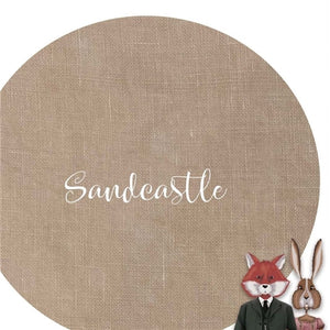 46CT Fox and Rabbit Hand dyed linen Sandcastle Fat Half Yard