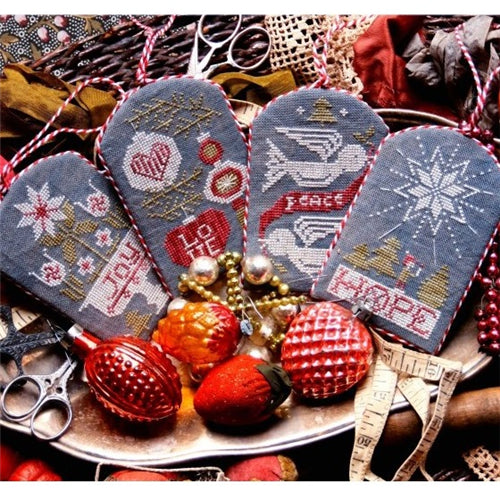Advent Season Ornament Set Cross Stitch Chart by Heartstring Samplery