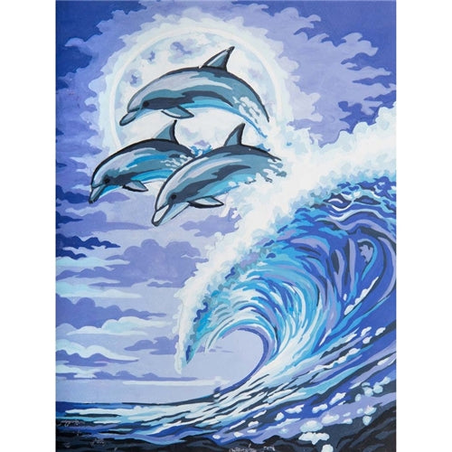 Moonlight Dolphins Tapestry Canvas by Grafitec 10.489