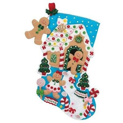 Gingerbread Dreams Felt Christmas Stocking Kit by Bucilla