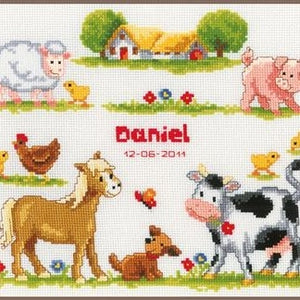 Farm Animals Cross Stitch Kit by Vervaco - PN0011894