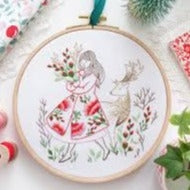 Festive Lady and Deer Embroidery Kit by Tamar Nahir-Yanai