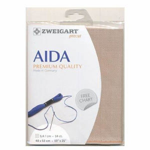 14CT Aida Zweigart Fat Quarter Prepack Nougat 3021