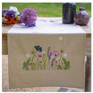 Purple Garden Splendour Embroidered Runner Kit by Vervaco - PN-0216926