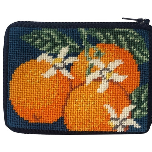 Oranges Stitch & Zip Coin Purse by Alice Peterson Co