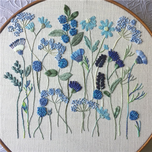 Tranquil Flowers Embroidery Kit by Roseworks Designs