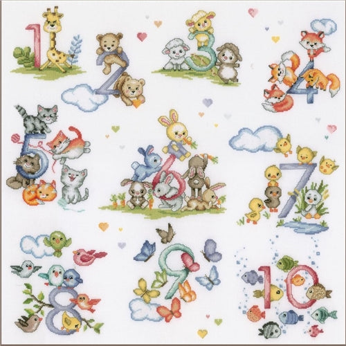 Counting from One to Ten Cross Stitch Kit by Vervaco - PN-0205179
