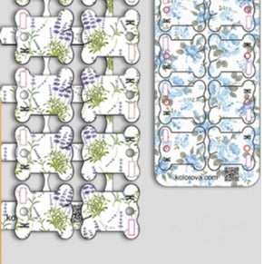 Floral Cardboard Bobbins - Pack of 4