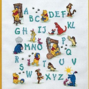Abecedaire Winnie Counted Cross Stitch Kit by Royal Paris