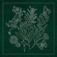 Australian Native Flowers 1 Sashiko Panel by Sashiko Australia